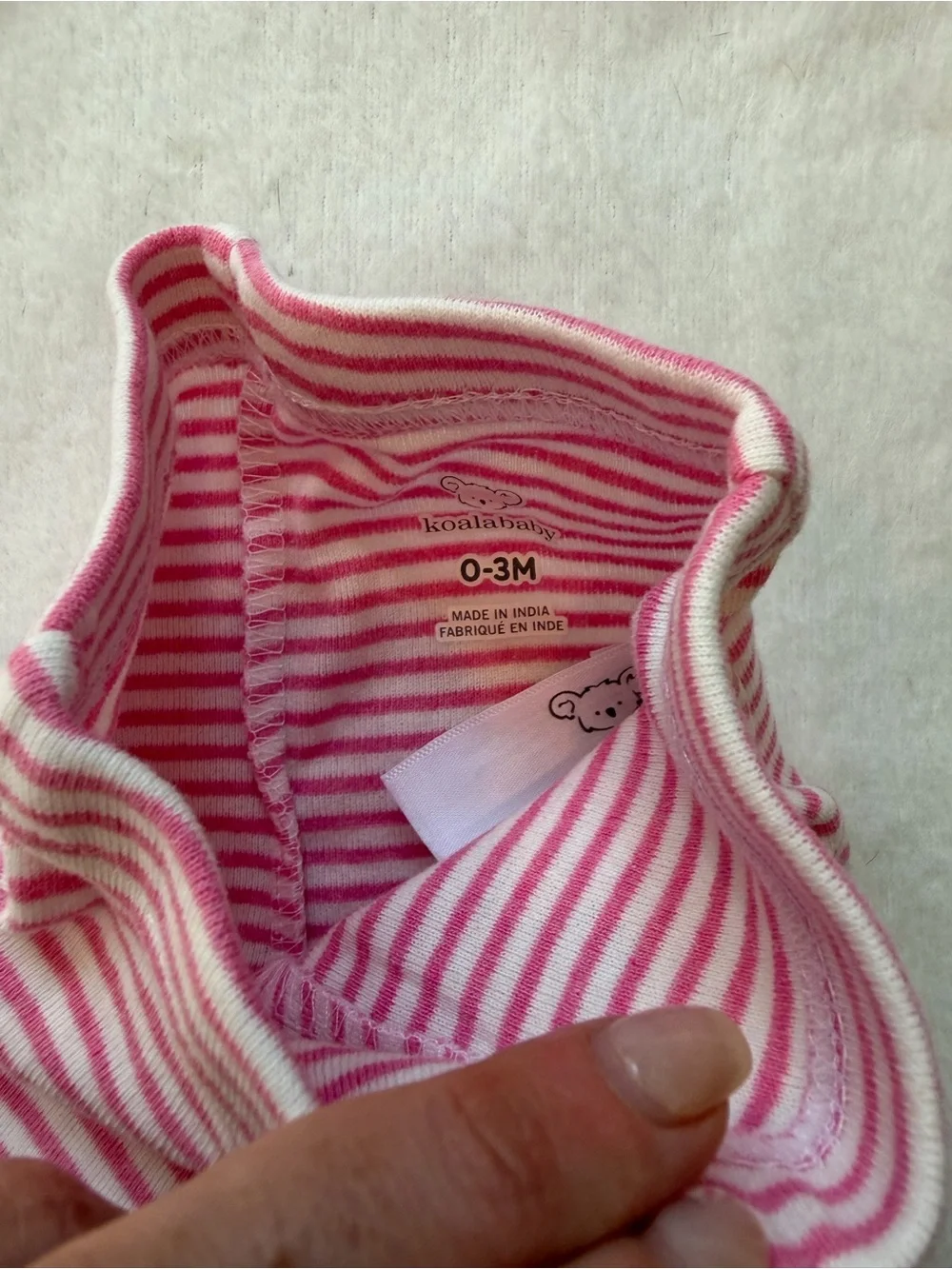 Koalababy Pink and White Striped Pajama Set with beanie